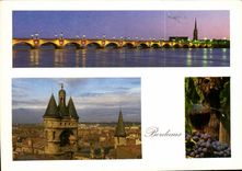 CPM Bordeaux Le Pont Pierre et la Portie de la Grosse Cliche 