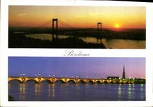 CPM Bordeaux Le Pont of Aquitaibe et le Pont de Pierre a Bordeaux 