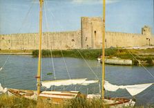 CPM Au Soleil de la Camargue Aiguesmortes Gard La tour des Bourguignons et le Canal 