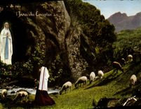 CPM Lourdes Apparition de la Sainte Vierge a Bernadette Fevrier 1858 