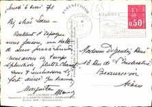 CPM Lourdes Apparition de la Sainte Vierge a Bernadette Fevrier 1858 