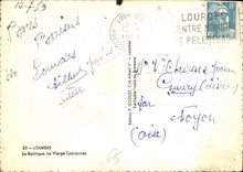 CPM Lourdes La Basilique La Vierge Couronnee 