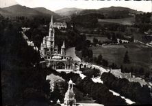 CPM Lourdes La Basilique et le Monument Interaillie vus du Chateau Fort 