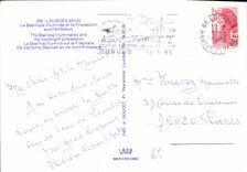 CPM Lourdes La Basilique Illuminee et la Procession aux flambeaux 