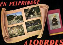 CPM En Pelerinage a Lourdes La Basilique la Grotte Interieur du Rosaire 