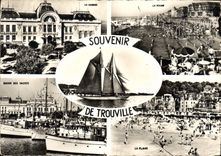 CPM Souvenir de Trouville Le casino La piscine Bassin des Yachts La plage