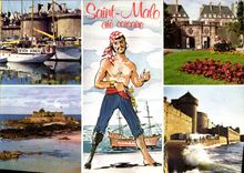 CPM Couleurs de Bretagne La Cote d'Embraube Saint Malo Cite Corsare 