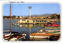 CPM Cote d'Azur French Riviera Cros de Cagnes Le port Vue generale de la Ville 