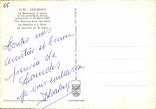 CPM Lourdes La Basilique le Gave et les nouveaux Pmts inagures le Mars 1966 