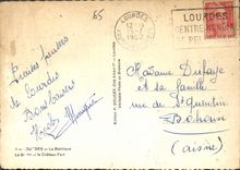 CPM Lourdes La Basilique La Grotte et le Chateau Fort 