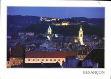 CPM Besancon Les illuminations l'eglise Saint Pierre 