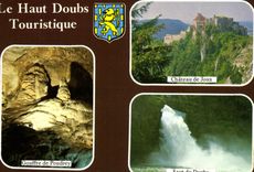 CPM Le Haut Doubs Touristique Gouffre de Poudrey Chateau de Joux Saut du Doubs 