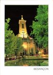 CPM Besancon Doubs L'Eglise Saint Pierre by night 