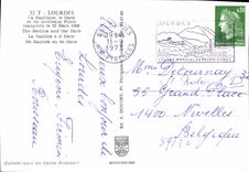 CPM Lourdes La Basilique le Gave et les nouveaux Ponts inaugures le Mars 1966 