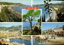 CPM Soleil de la Cote d'Azur Promanade des Anglais Vue generale de la Baie des Anges 