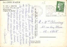 CPM La Cote d'Azur Menton La Vieille Ville ses rues pittoresques L'Eglise St Michel 