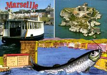 CPM Marseille Le Ferry Boat Le Chateau d'If La Legendaire Sardine 