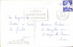 CPM Lourdes Apparition de la T S Vierge a Bernadotte Saubirous en 1858 