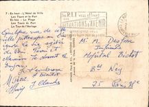 CPM En Haut l'Hotel de Ville les Tours et le Port en bas la Plage les Tours du Port la Tour de l'Hor