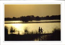 CPM Enfants coucher de soleil