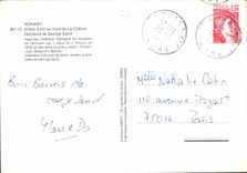 CPM Nohant Indre 6km au bord de la Chatre Demeure de George Sand Chambre d'Aurore de Saxe arriere gr