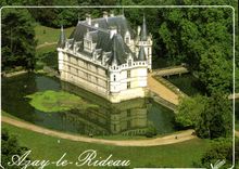 CPM Les Merveilles du Val de Loire Azay le rideau Indre et Loire vue aerienne du Chateau XVI siecle 