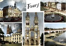 CPM Tours Indre et Loire la Cathedrale Saint Cratien l'Hotel de Ville le Palais de justice le Musee 