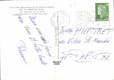 CPM Les Sites Merveilleux de la Cote d'Azur Menton A M vue aerienne sur la ville la Frontiere et la 