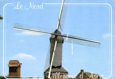 CPM Regard sur le Nord France le moulin de Villeneuve d'Ascq Moulin a vent