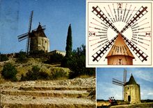 CPM Fontvieille Le Moulin de Daudet et ses 32 vents de Provence Moulin a vent