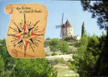 CPM Reflets de Provence Fontvieille B du R le Moulin de Daudet la rose des Vents Moulin a vent