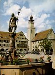 CPM Hohenluftkurort und Wintersportplatz Freudenstadt Schwarzwald Am Marktplatz mit Rathaus 