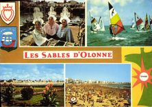 CPM La Vendee Touristique les Sables D'Olonne le port les plages 