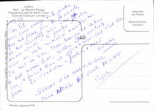 CPM Paris le Moulin Rouge Perspective vers le Sacre Coeur Toile de Toulouse Lautrec 