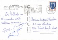 CPM La Normandie en dansant la Gigouillette Groupe folklorique de l'Assemblee u Vieux Lisieux en Cos