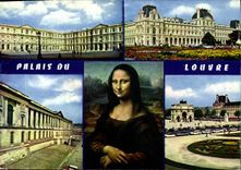 CPM Paris le Louvre Carree et l'Allee Nord la Joconde le Carrousel et Pavillon de Marsan 