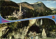 CPM Lourdes La Basilique et la Grotte 
