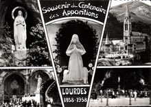 CPM Souvenir du Centenaire des Apparitions Lourdes 1858 1958 