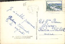 CPM Lourdes Hautes Pyrenees La Basilique et les Pyrenees 