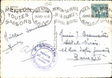 CPM Menton Vue generale de la Frontiere 