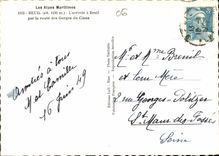 CPM Les Alpes Maritimes Beuil L'arrivee a Beuil par la route des Gorges du Cians Bateaux