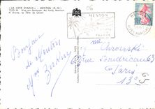 CPM La Cote d'Azur Menton Vue sur Garavan Au fond Menton A droite la Tete de Chien 