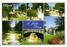 CPM Dijon Cote d'Or Differents aspects du jardin Darcy 