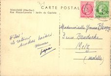 CPM Toulouse Hte gar Rue ALsace Lorraine Jardin du Capitole 