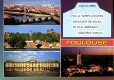 CPM Toulouse La Ville Rose Le Pont Neuf les Berges de la Garonne le Capitole la Basilique Saint Sern