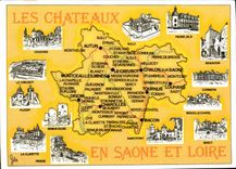 CPM Circuit Touristique des Chateaux de S et L Bourgogne du Sud 