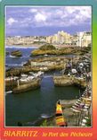 CPM Biarritz le port des pecheurs les casinos la grande plage l'hotel du Palais 