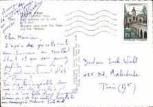 CPM La Cote d'Azur Saint Tropez Var vue aerienne sur la ville et le Port