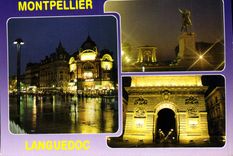 CPM Montpellier Capitale du Languedoc le Peyrou Place de la comedie l'Arc de Triomphe 