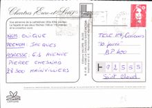 CPM Chartres Eure et Loir vue aerienne de la Cathedrale XII XIII siecle la facade et ses deux fleche